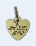 Hearts Brass Pet Tag (Medium)