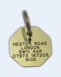 Octagonal Brass Pet Tag (Medium)