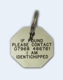 Octagonal Nickel Plated Brass, Chrome Pet Tag (Medium)