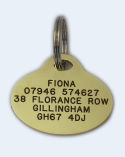 Oval Brass Pet Tag (Medium)