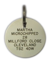 Round Nickel Plated Brass, Chrome Pet Tag (Large)