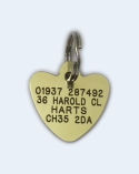 Hearts Brass Pet Tag (Small)