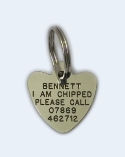 Hearts Nickel Plated Brass, Chrome Pet Tag (Small)