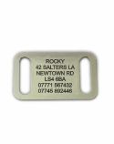 Nickel Plated Brass Collar, Chrome Dog Tag (Medium) 