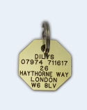 Octagonal Brass Pet Tag (Small)