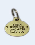 Oval Brass Pet Tag (Small)
