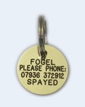 Round Brass Pet Tag...