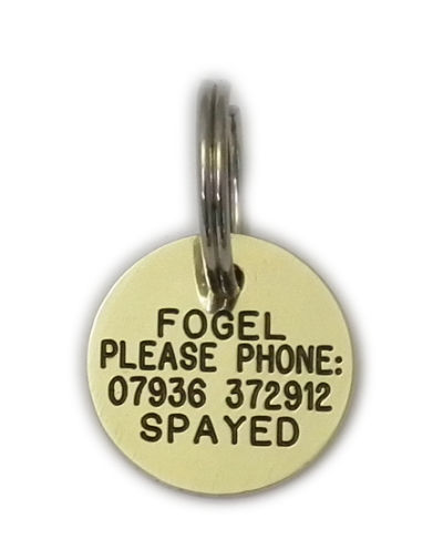 Round Brass Pet Tag (Mini)