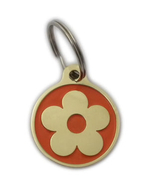 Flower Styled Brass Pet Tags