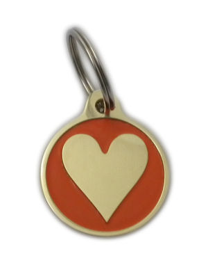 Heart Styled Brass Pet Tags