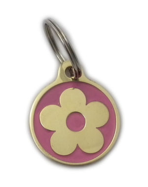 Flower Styled Brass Pet Tags