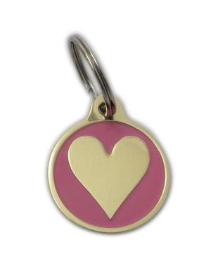 Heart Styled Brass Pet Tags