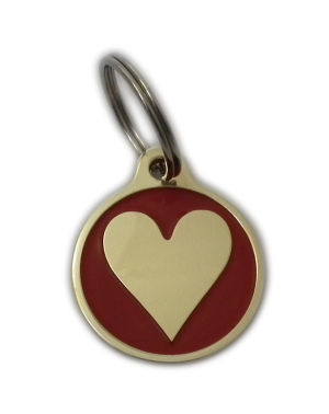 Heart Styled Brass Pet Tags