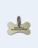 Bone Nickel Plated Brass, Chrome Pet Tag (Mini)