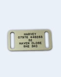 Nickel Plated Brass Collar, Chrome Pet Tag (Small)
