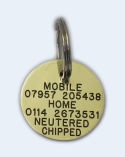 Round Brass Pet Tag...