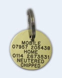 Round Brass Pet Tag...