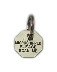 Octagonal Nickel Plated Brass, Chrome Pet Tag (Mini)