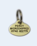 Oval Brass Pet Tag (Mini)