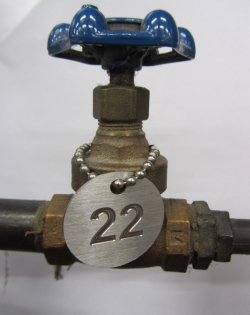 27mm dia. Stainless Steel Valve Tags - NO Fill