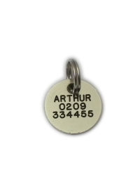 Round Nickel Plated Brass, Chrome Pet Tag (Ultra Mini)