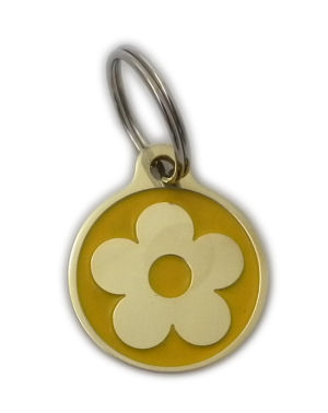 Flower Styled Brass Pet Tags