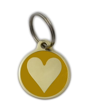 Heart Styled Brass Pet Tags